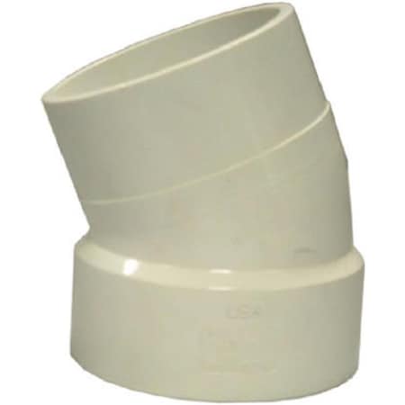 Genova Genova Products 75840 4 in.; 22.5 Degree PVC-DWV Street Elbow; White 596379